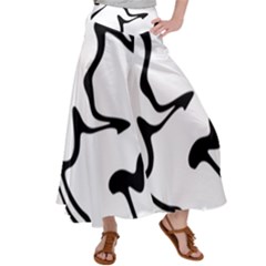 Black And White Swirl Background Women s Satin Palazzo Pants by Cemarart