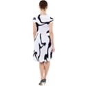 Black And White Swirl Background Cap Sleeve Midi Dress View2