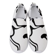 Black And White Swirl Background Women s Slip On Sneakers by Cemarart