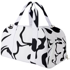 Black And White Swirl Background Burner Gym Duffel Bag by Cemarart