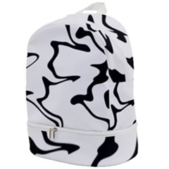 Black And White Swirl Background Zip Bottom Backpack by Cemarart