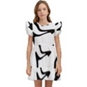 Black And White Swirl Background Kids  Winged Sleeve Dress View1