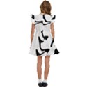 Black And White Swirl Background Kids  Winged Sleeve Dress View4