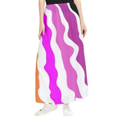 Warp Liquid Multicolor Kids Maxi Chiffon Skirt by Cemarart