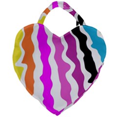 Warp Liquid Multicolor Kids Giant Heart Shaped Tote by Cemarart