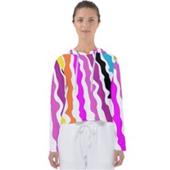 Warp Liquid Multicolor Kids Women s Slouchy Sweat by Cemarart