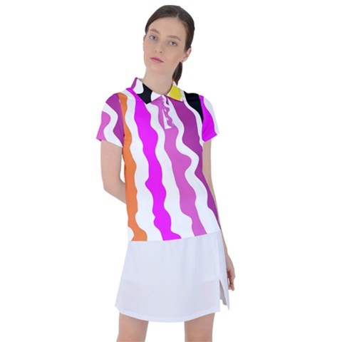 Warp Liquid Multicolor Kids Women s Polo T-shirt by Cemarart