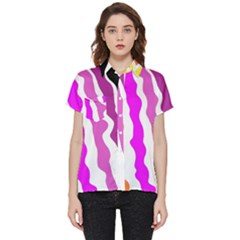 Warp Liquid Multicolor Kids Short Sleeve Pocket Shirt by Cemarart