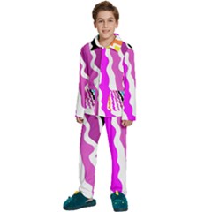 Warp Liquid Multicolor Kids Kids  Long Sleeve Velvet Pajamas Set