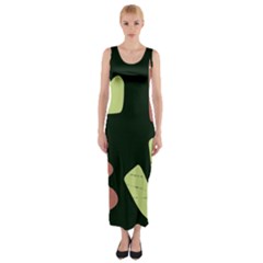 Elements Scribbles Wiggly Line Fitted Maxi Dress by Cemarart