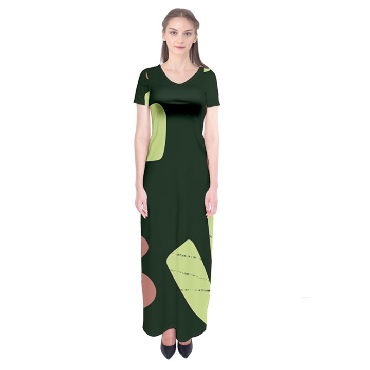 Elements Scribbles Wiggly Line Short Sleeve Maxi Dress