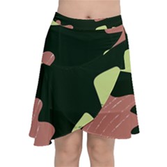 Elements Scribbles Wiggly Line Chiffon Wrap Front Skirt by Cemarart