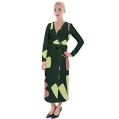 Elements Scribbles Wiggly Line Velvet Maxi Wrap Dress by Cemarart