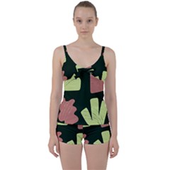 Elements Scribbles Wiggly Line Tie Front Two Piece Tankini by Cemarart