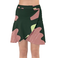 Elements Scribbles Wiggly Line Wrap Front Skirt by Cemarart