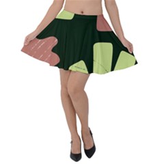 Elements Scribbles Wiggly Line Velvet Skater Skirt by Cemarart