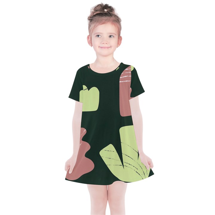 Elements Scribbles Wiggly Line Kids  Simple Cotton Dress