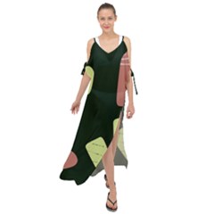 Elements Scribbles Wiggly Line Maxi Chiffon Cover Up Dress by Cemarart