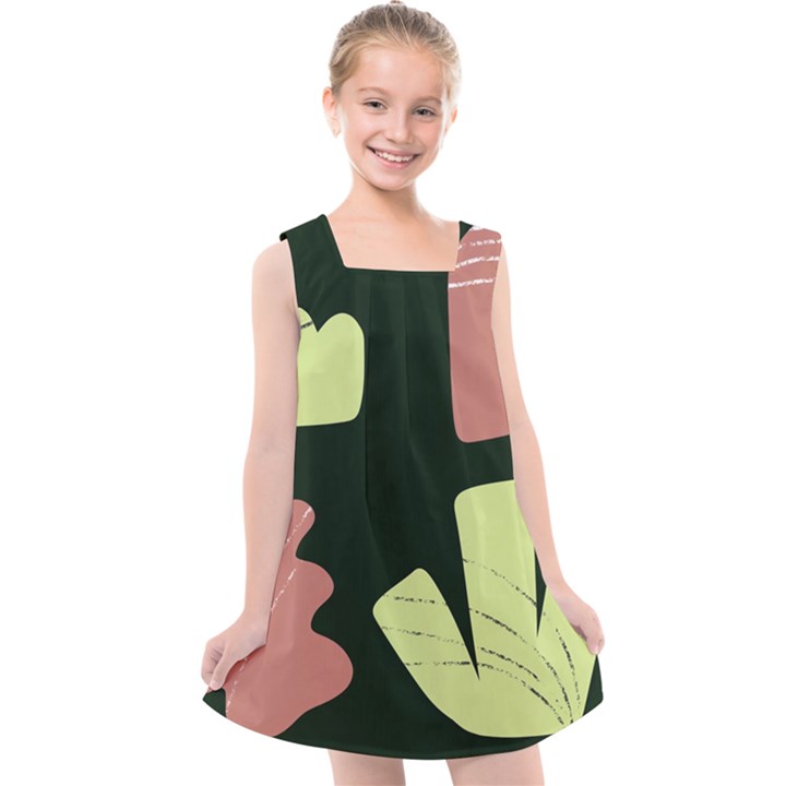 Elements Scribbles Wiggly Line Kids  Cross Back Dress