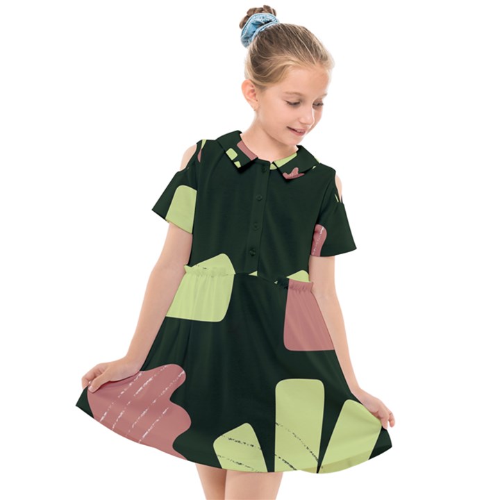 Elements Scribbles Wiggly Line Kids  Short Sleeve Shirt Dress