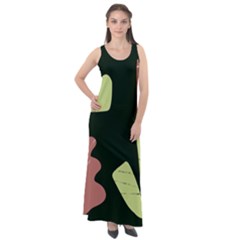 Elements Scribbles Wiggly Line Sleeveless Velour Maxi Dress by Cemarart