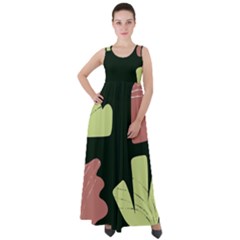 Elements Scribbles Wiggly Line Empire Waist Velour Maxi Dress by Cemarart