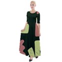 Elements Scribbles Wiggly Line Half Sleeves Maxi Dress View1