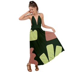 Elements Scribbles Wiggly Line Backless Maxi Beach Dress by Cemarart