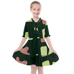 Elements Scribbles Wiggly Line Kids  All Frills Chiffon Dress by Cemarart