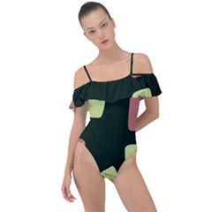 Elements Scribbles Wiggly Line Frill Detail One Piece Swimsuit by Cemarart