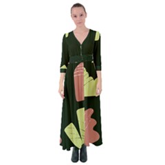 Elements Scribbles Wiggly Line Button Up Maxi Dress by Cemarart