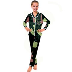 Elements Scribbles Wiggly Line Kids  Satin Long Sleeve Pajamas Set by Cemarart