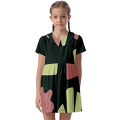 Elements Scribbles Wiggly Line Kids  Asymmetric Collar Dress by Cemarart