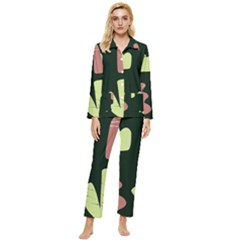 Elements Scribbles Wiggly Line Womens  Long Sleeve Velvet Pocket Pajamas Set by Cemarart