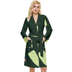 Elements Scribbles Wiggly Line Long Sleeve Velvet Robe by Cemarart