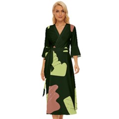 Elements Scribbles Wiggly Line Midsummer Wrap Dress by Cemarart