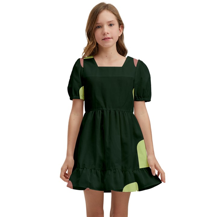 Elements Scribbles Wiggly Line Kids  Short Sleeve Dolly Dress