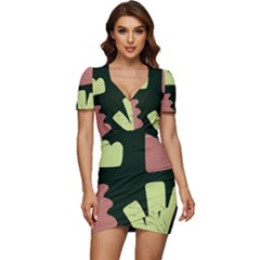 Elements Scribbles Wiggly Line Low Cut Cap Sleeve Mini Dress by Cemarart