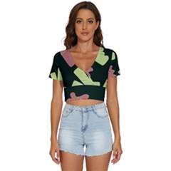 Elements Scribbles Wiggly Line V-neck Crop Top by Cemarart