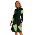 Elements Scribbles Wiggly Line Long Sleeve Shirt Collar A-Line Dress View2