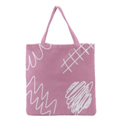 Elements Scribble Wiggly Lines Grocery Tote Bag by Cemarart