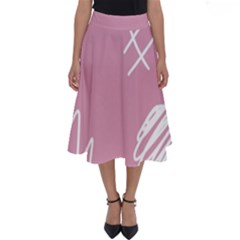 Elements Scribble Wiggly Lines Perfect Length Midi Skirt by Cemarart