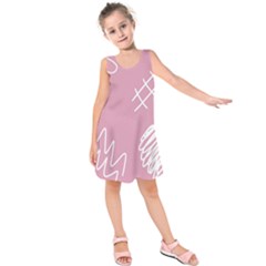 Elements Scribble Wiggly Lines Kids  Sleeveless Dress by Cemarart