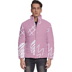 Elements Scribble Wiggly Lines Men s Puffer Bubble Jacket Coat by Cemarart