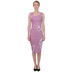 Elements Scribble Wiggly Lines Sleeveless Pencil Dress by Cemarart