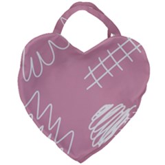 Elements Scribble Wiggly Lines Giant Heart Shaped Tote by Cemarart