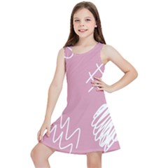 Elements Scribble Wiggly Lines Kids  Lightweight Sleeveless Dress by Cemarart