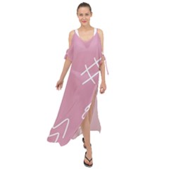 Elements Scribble Wiggly Lines Maxi Chiffon Cover Up Dress by Cemarart