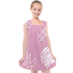 Elements Scribble Wiggly Lines Kids  Cross Back Dress by Cemarart