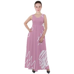 Elements Scribble Wiggly Lines Empire Waist Velour Maxi Dress by Cemarart